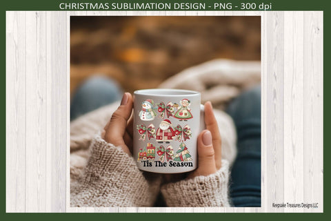 'Tis The Season Christmas, Santa Claus and Mrs. Claus, Coquette Bows Sublimation Png Sublimation Keepsake Treasures Designs LLC. 