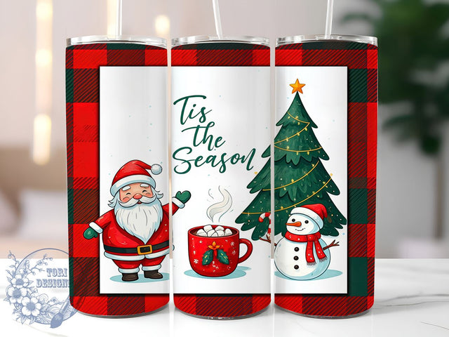 Tis The Season, Christmas Tumbler Wrap, Santa Claus, 20oz Tumbler, Sublimation Design, Holiday Decor, Christmas Gift, Festive Tumbler Sublimation ToriDesigns 
