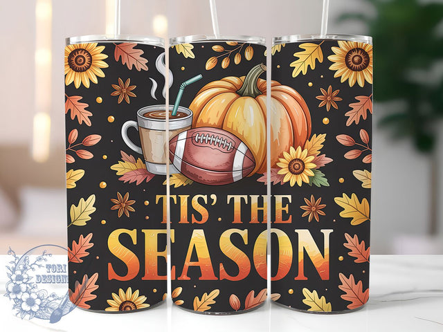Tis The Season Cozy Autumn Tumbler, Autumn Vibes Wrap, Fall Season Mug, 20oz Sublimation, Cozy Autumn Tumbler, Fall Leaves Cup, Autumn Tumbler Design Sublimation ToriDesigns 