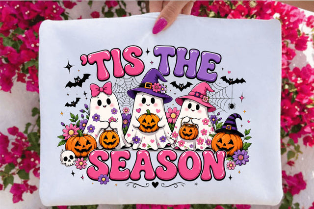 'Tis The Season Cute Halloween Ghost PNG Sublimation SVGArt 