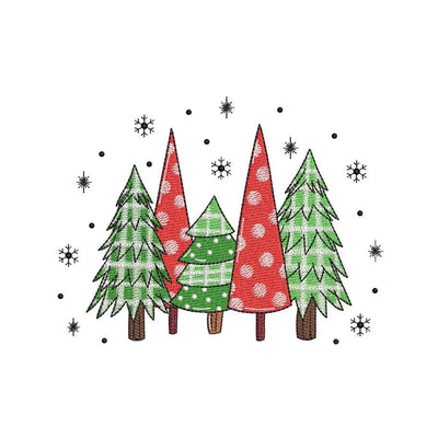 Tis The Season Embroidery Design, Green Plaid Christmas Tree Embroidery File, Xmas Embroidery, 3 sizes, Instant Download Embroidery/Applique DESIGNS Nino Nadaraia 