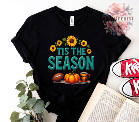 Tis The Season, Fall Football, Fall Vibes, Digital Download, Sublimation Design, Autumn Decor, Football Season, Thanksgiving Vibes Sublimation Li Zamperini 