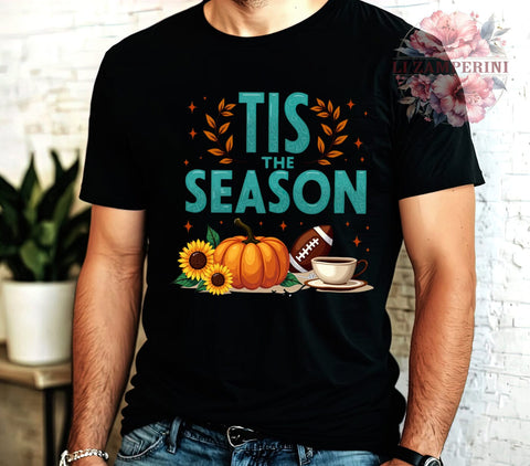 Tis The Season, Fall Football, Fall Vibes, Digital Download, Sublimation Design, Autumn Decor, Football Season, Thanksgiving Vibes Sublimation Li Zamperini 