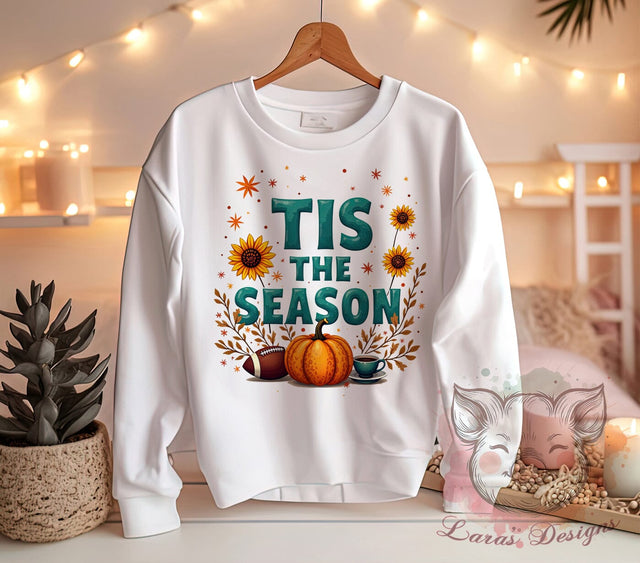 Tis The Season, Fall Puffy PNG, Sublimation Art, Autumn Graphics, Seasonal Quotes, Cozy Fall Design, Printable Fall Art, Festive Autumn Decor Sublimation Lara' s Designs 