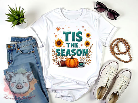 Tis The Season, Fall Puffy PNG, Sublimation Art, Autumn Graphics, Seasonal Quotes, Cozy Fall Design, Printable Fall Art, Festive Autumn Decor Sublimation Lara' s Designs 