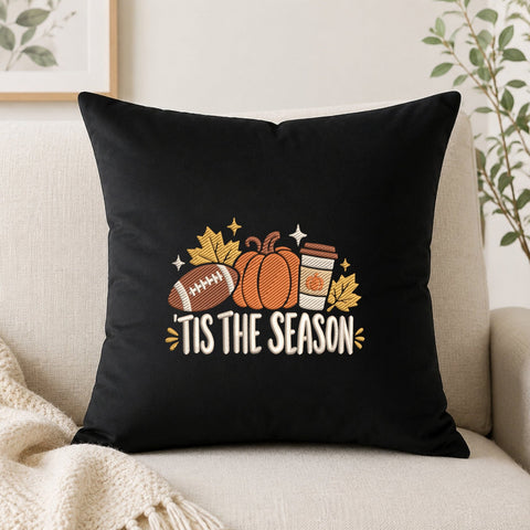 Tis the Season Football Embroidery Design – Fall Pumpkin Football Machine Embroidery File, Autumn Game Day Design Embroidery/Applique DESIGNS PatternFeed8 