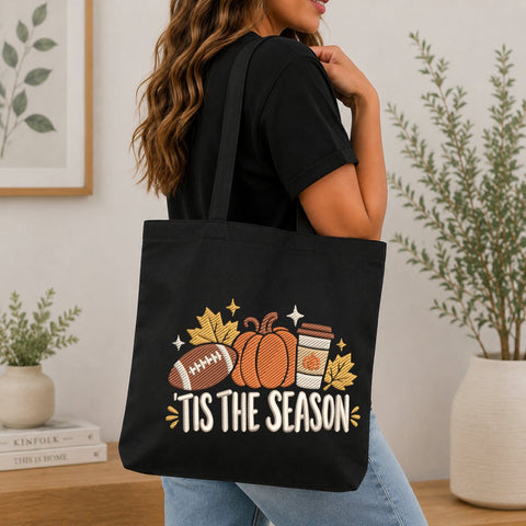 Tis the Season Football Embroidery Design – Fall Pumpkin Football Machine Embroidery File, Autumn Game Day Design Embroidery/Applique DESIGNS PatternFeed8 