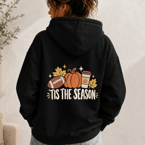 Tis the Season Football Embroidery Design – Fall Pumpkin Football Machine Embroidery File, Autumn Game Day Design Embroidery/Applique DESIGNS PatternFeed8 