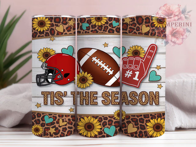 Tis The Season Football Tumbler Wrap, Football Sunflower PNG, Fall Tumbler Wrap, Game Day Tumbler, Sunflower Sublimation, 20oz Skinny Tumbler, Girly Football Tumbler Sublimation Li Zamperini 