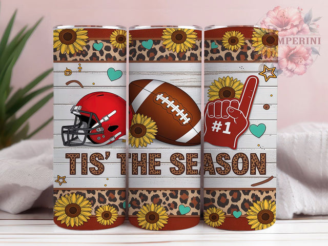 Tis The Season Football Tumbler Wrap, Football Sunflower PNG, Fall Tumbler Wrap, Game Day Tumbler, Sunflower Sublimation, 20oz Skinny Tumbler, Girly Football Tumbler Sublimation Li Zamperini 
