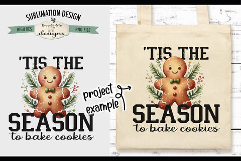 Tis The Season Ginger | PNG Design for Sublimation or DTF Sublimation Ewe-N-Me Designs 