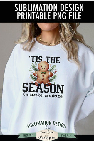 Tis The Season Ginger | PNG Design for Sublimation or DTF Sublimation Ewe-N-Me Designs 