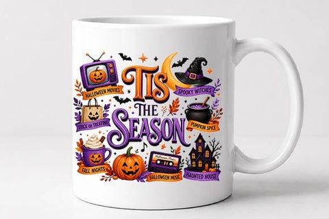 Tis the Season Halloween PNG, Retro Spooky Season Sublimation SVG BillahCrafts 