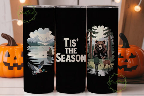 Tis The Season Hunting 20oz Tumbler Wrap Sublimation PixelChick 