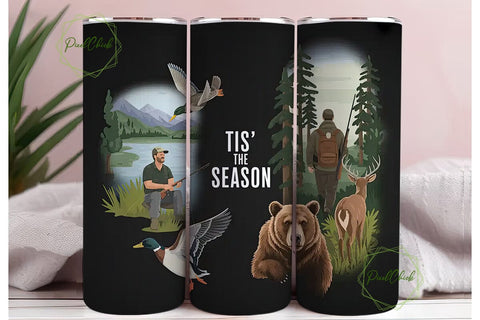 Tis The Season Hunting 20oz Tumbler Wrap Sublimation PixelChick 