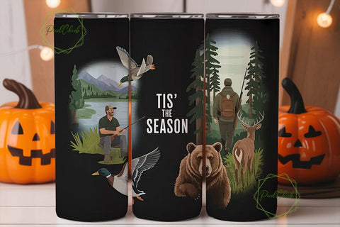 Tis The Season Hunting 20oz Tumbler Wrap Sublimation PixelChick 