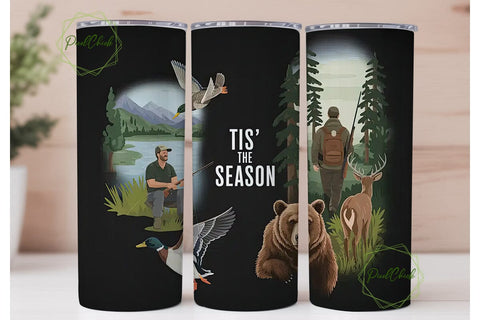 Tis The Season Hunting 20oz Tumbler Wrap Sublimation PixelChick 
