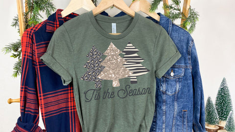 Tis The Season PNG, Neutral Christmas Sublimation, Leopard Glitter Tree PNG Sublimation So Fontsy VIP Design Shop 