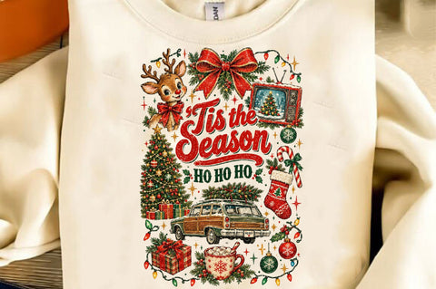 Tis the Season Retro Christmas PNG Sublimation SVGista 