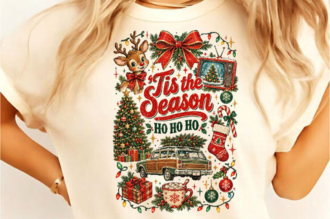 Tis the Season Retro Christmas PNG Sublimation SVGista 