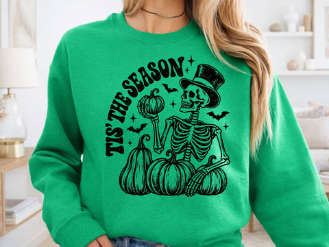 Tis the Season Skeleton Pumpkin SVG PNG SVG DesignDestine 