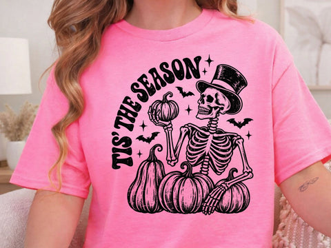 Tis the Season Skeleton Pumpkin SVG PNG SVG DesignDestine 
