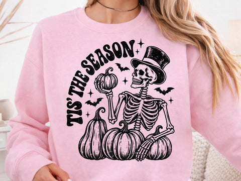 Tis the Season Skeleton Pumpkin SVG PNG SVG DesignDestine 
