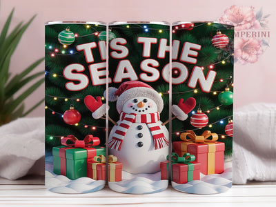 Tis The Season Snowman Tumbler, Snowman Christmas Wrap, Festive Holiday Sublimation Design, Cute Winter Cup, 20Oz Skinny Tumbler Wrap, Cheerful Christmas Mug, Jolly Holiday Design Sublimation Li Zamperini 
