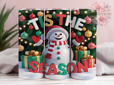 Tis The Season Snowman Tumbler, Snowman Christmas Wrap, Festive Holiday Sublimation Design, Cute Winter Cup, 20Oz Skinny Tumbler Wrap, Cheerful Christmas Mug, Jolly Holiday Design Sublimation Li Zamperini 