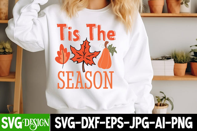 Tis the Season SVG Design | Fall SVG Bundle | Autumn SVG | Thanksgiving Quotes | Fall Round Sign |Thanksgiving Sublimation | Farmhouse Fall | Cricut Silhouette Cut Files SVG BlackCatsMedia 