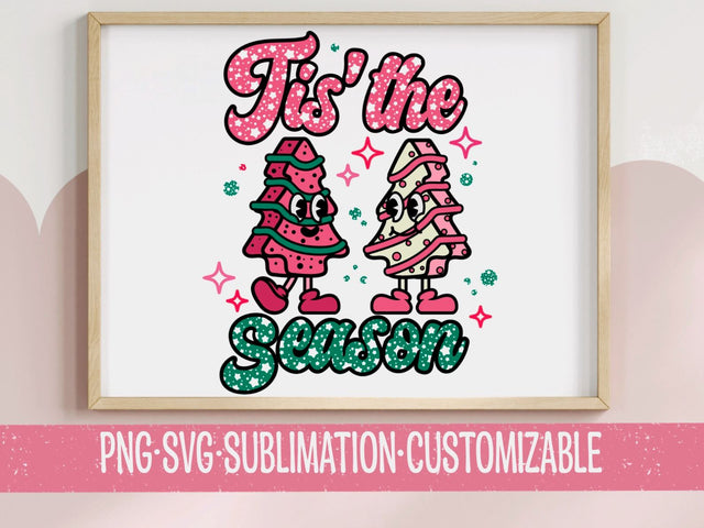 Tis' the Season SVG | Retro Christmas Tree Design | Festive Holiday SVG for Cricut & Silhouette SVG YaySportsandSuch 