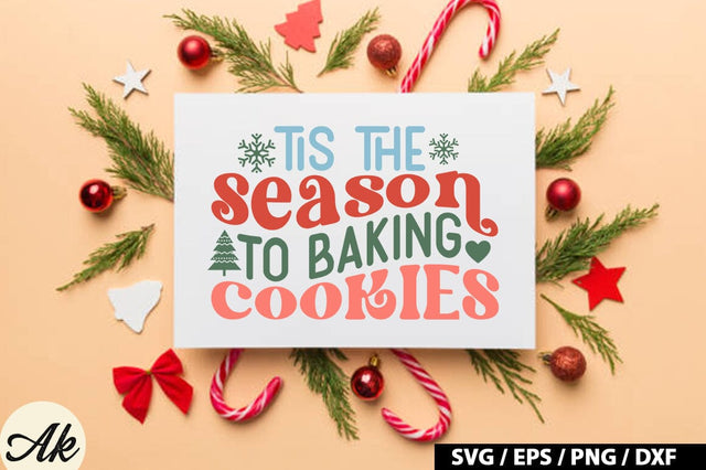 Tis the season to baking cookies Retro SVG SVG akazaddesign 