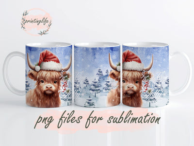 Tis The Season To Be Jolly, Cow Christmas Mug Wrap Design, Instant Digital Design Download Mug Wrap Design, Mug Design PNG Sublimation PrintingLife 