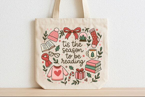 Tis The Season To Be Reading PNG SVG BillahCrafts 