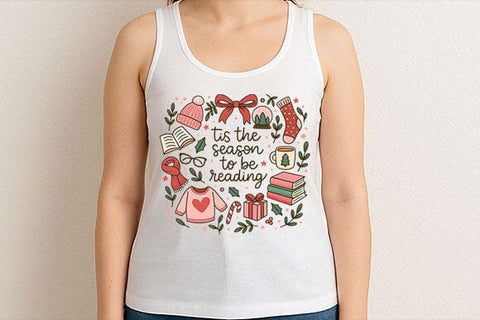 Tis The Season To Be Reading PNG SVG BillahCrafts 