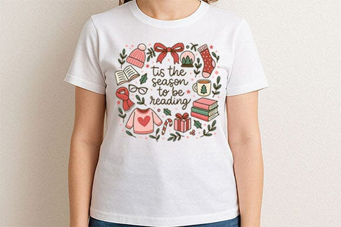 Tis The Season To Be Reading PNG SVG BillahCrafts 