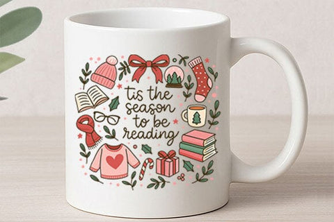 Tis The Season To Be Reading PNG SVG BillahCrafts 