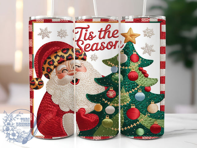 Tis the Season Yarn Santa Tumbler, Yarn Christmas Sublimation Design, Festive Holiday Cup Art, 20oz Xmas Tumbler, Whimsical Santa Mug, Stylish Christmas Cup, Cozy Holiday Wrap Sublimation ToriDesigns 