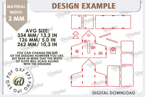 Tissue Box Laser Cut. 3D House Tissue Holder SVG SVG Evgenyia Guschina 