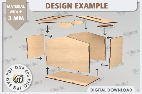 Tissue Box Laser Cut. 3D House Tissue Holder SVG SVG Evgenyia Guschina 