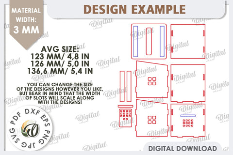 Tissue Box Laser Cut. 3D House Tissue Holder SVG SVG Evgenyia Guschina 