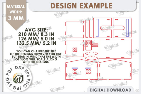 Tissue Box Laser Cut. 3D House Tissue Holder SVG SVG Evgenyia Guschina 