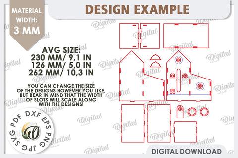 Tissue Box Laser Cut. 3D House Tissue Holder SVG SVG Evgenyia Guschina 