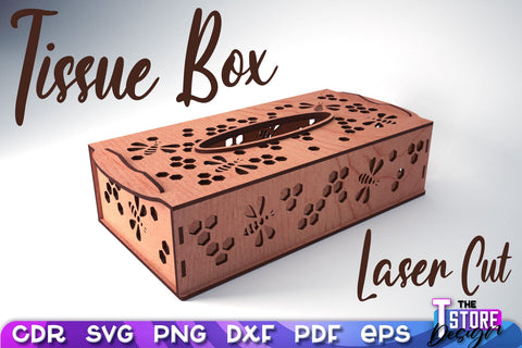 Tissue Box Laser Cut | Kitchen Decor | Home Design | CNC File SVG The T Store Design 
