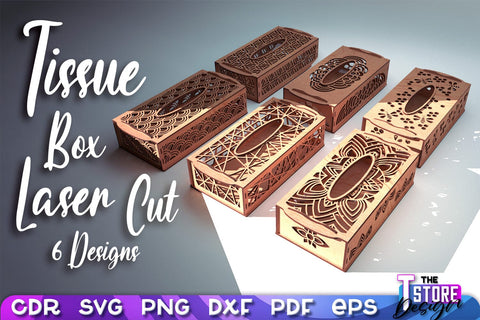 Tissue Box Laser Cut | Kitchen Decor | Home Design | CNC File SVG The T Store Design 