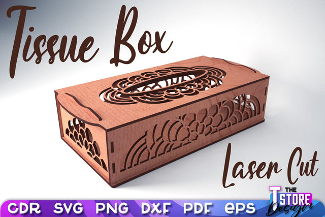 Tissue Box Laser Cut | Kitchen Decor | Home Design | CNC File SVG The T Store Design 