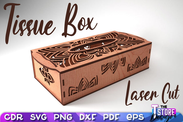 Tissue Box Laser Cut | Kitchen Decor | Home Design | CNC File SVG The T Store Design 