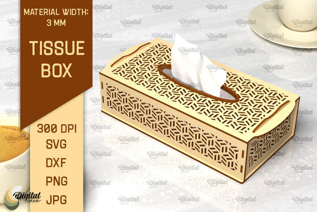 Tissue Wooden Box Laser Cut. Decorative Tissue Box SVG SVG Evgenyia Guschina 