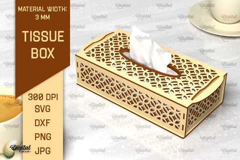 Tissue Wooden Box Laser Cut. Decorative Tissue Box SVG SVG Evgenyia Guschina 