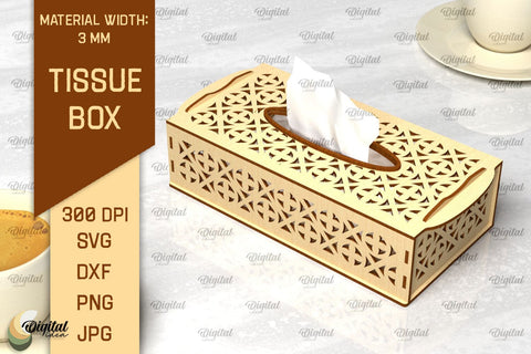 Tissue Wooden Box Laser Cut. Decorative Tissue Box SVG SVG Evgenyia Guschina 